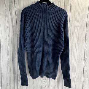 Vtg 90's Faded Glory Women's Small Mockneck Pullover Sweater Blue